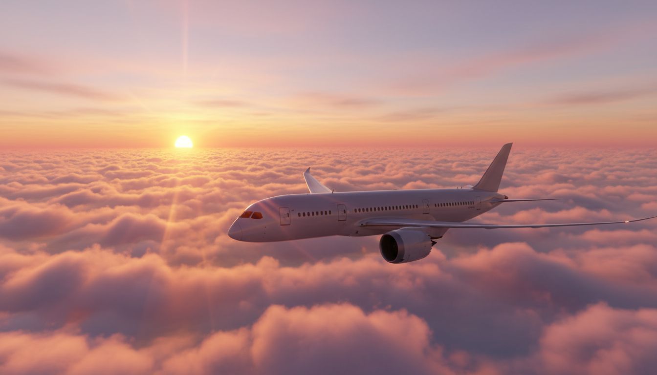 Airplane in clouds